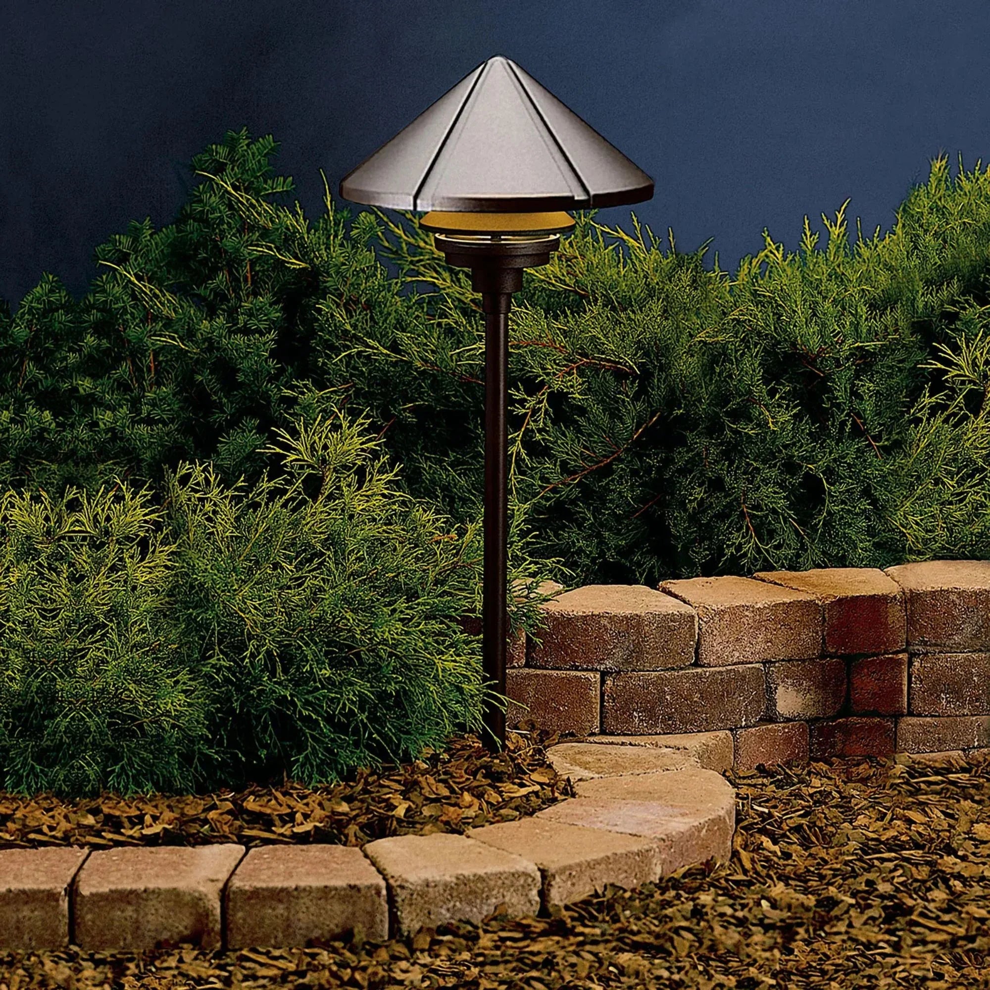 Kichler Six Groove 120V Path & Spread Light 9.5" in Textured Architectural Bronze