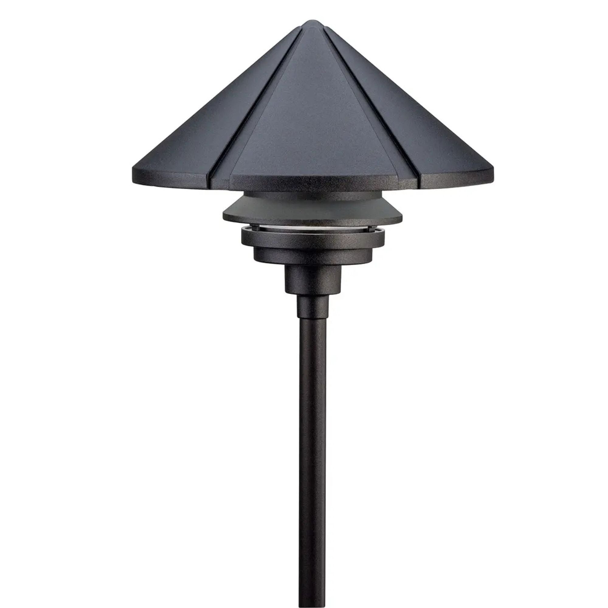 120V Large One Tier Path Light, Textured Black