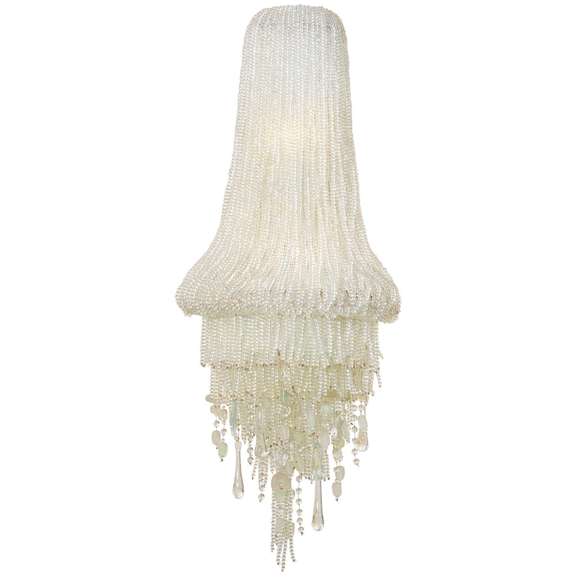Crystal Reign 33" 2-Light Wall Sconce, Polished Nickel Finish - Bees Lighting