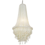 Crystal Reign 38" 4-Light Chandelier, Polished Nickel Finish - Bees Lighting