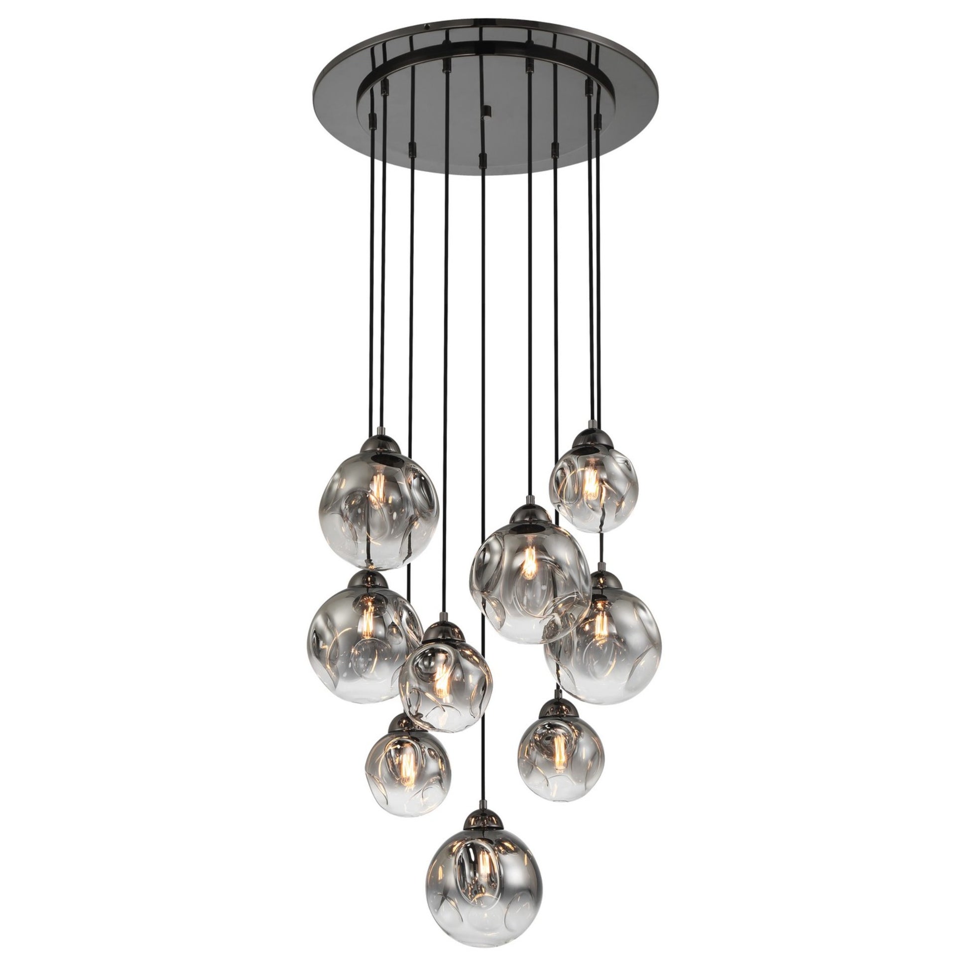 Neveh 28" 9-Light Pendant, Gun Metal Finish - Bees Lighting
