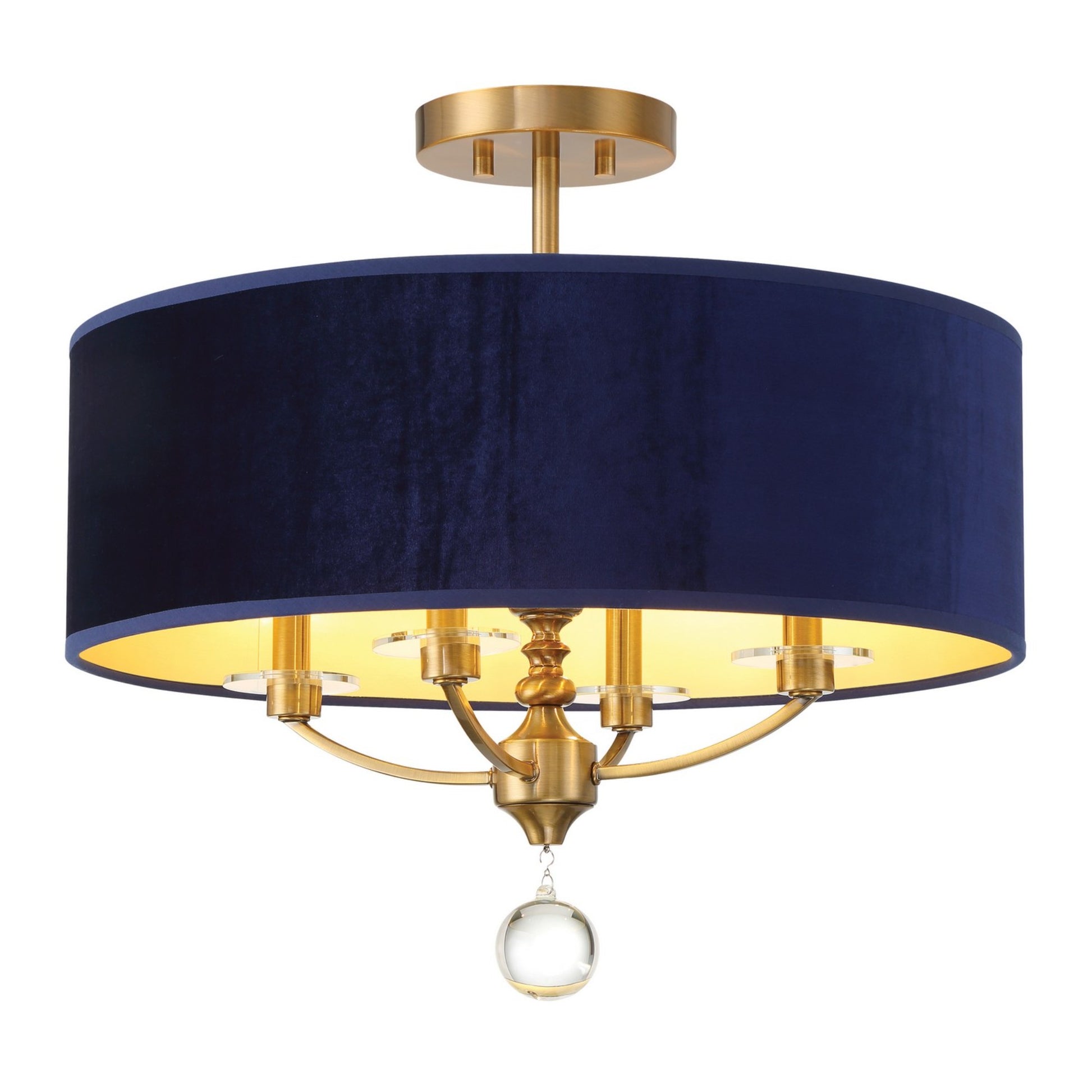 Van Noord 21" 4-Light Semi-Flush Mount, Oxidized Aged Brass Finish - Bees Lighting