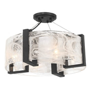 Cloud Break 18" 4-Light Semi-Flush Mount, Coal Finish - Bees Lighting