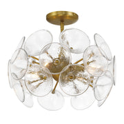 Winter 16" 4-Light Semi-Flush Mount, Soft Brass Finish - Bees Lighting
