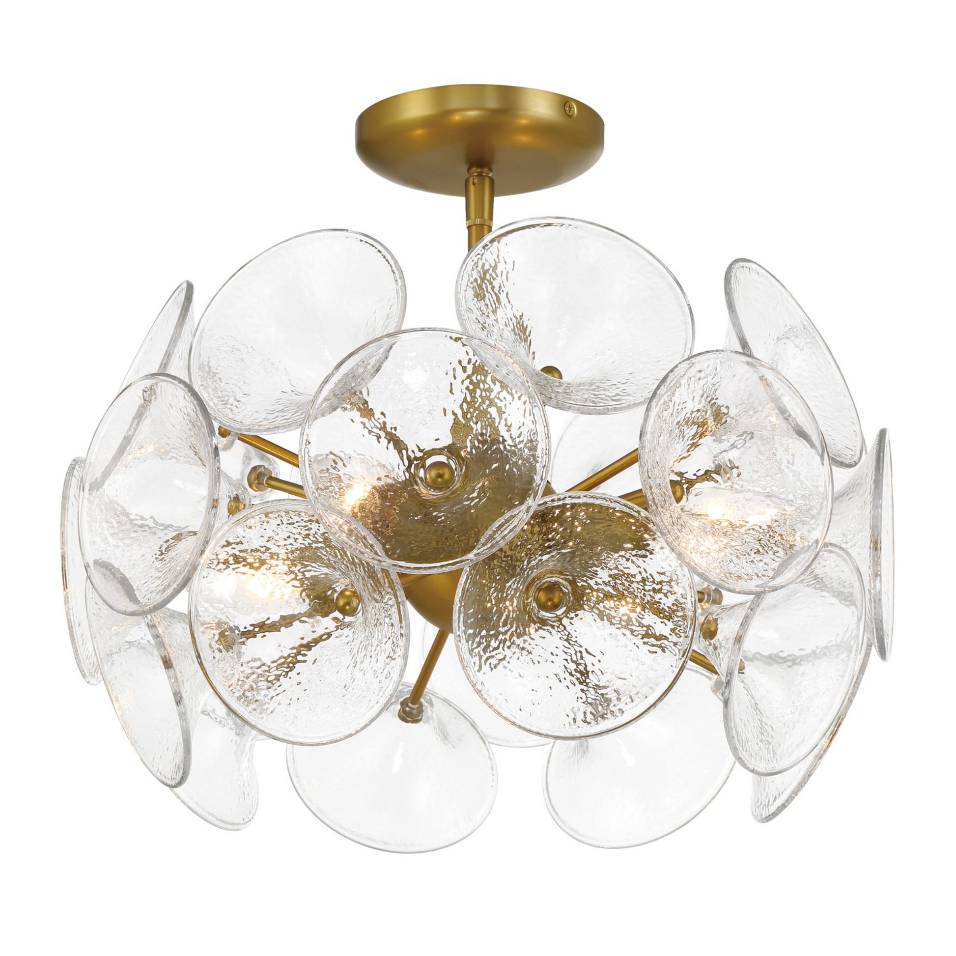 Winter 16" 4-Light Semi-Flush Mount, Soft Brass Finish - Bees Lighting