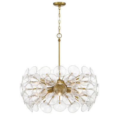 Winter 30" 10-Light Pendant, Soft Brass Finish