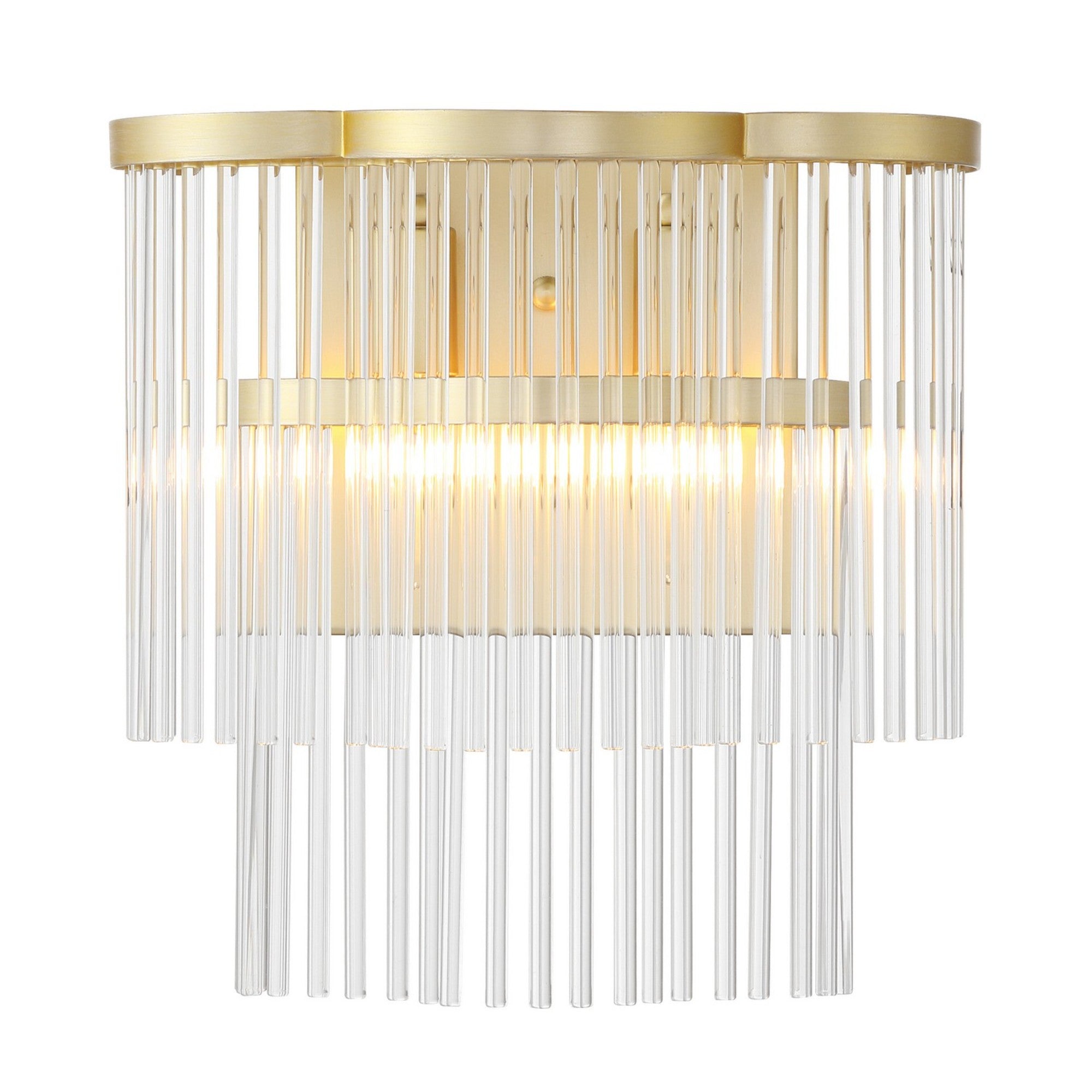 Azura 12" 2-Light Wall Sconce, Heirloom Brass Finish - Bees Lighting