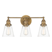 Barwell 24" 3-Light Bath Vanity, Oxidized Aged Brass Finish - Bees Lighting