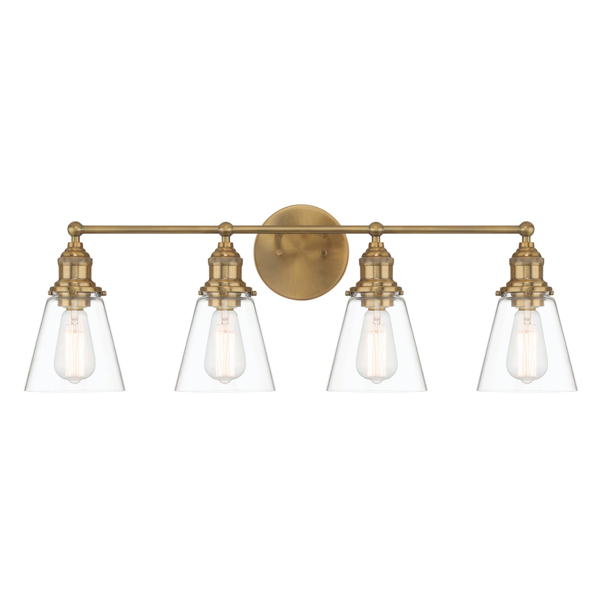 Barwell 33" 4-Light Bath Vanity, Oxidized Aged Brass Finish - Bees Lighting