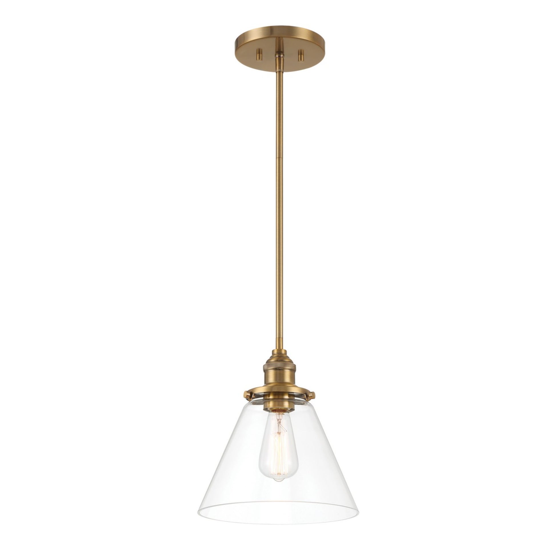 Barwell 10" Mini Pendant, Oxidized Aged Brass Finish - Bees Lighting