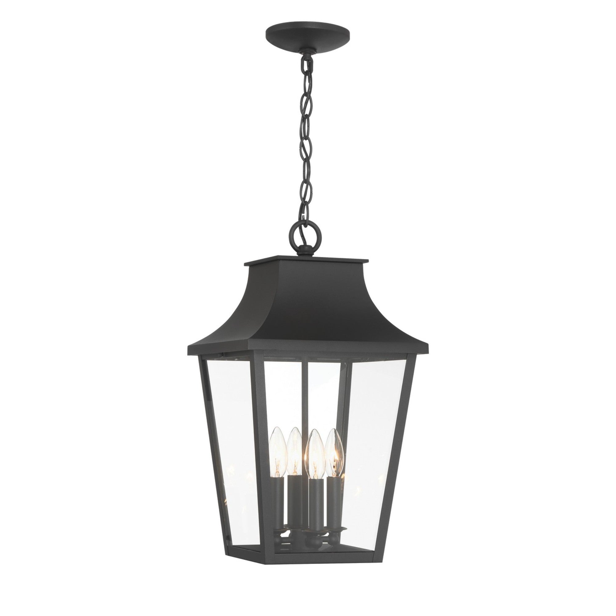 Altimeter 20" 4 Lights Outdoor Pendant Light Black Finish