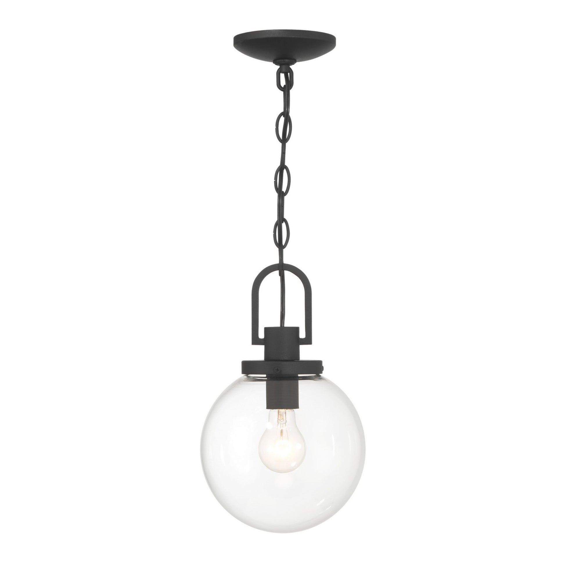 Wenston 8" Outdoor Pendant, Sand Coal Finish - Bees Lighting