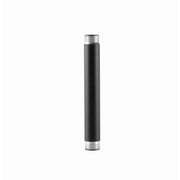 Textured black lamp riser rod with metal threaded ends