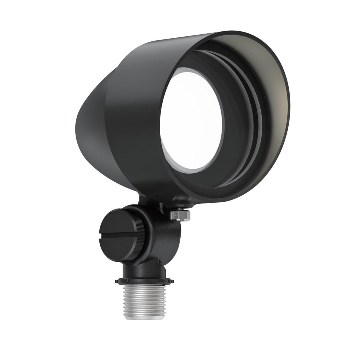 Kichler landscape LED accent light with round black textured housing and threaded mount