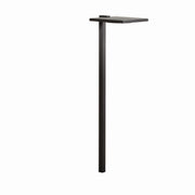 Kichler black path light with slim metal post and flat square top