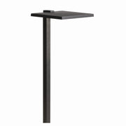 Textured black path light with clear diffuser and integrated LED, square top