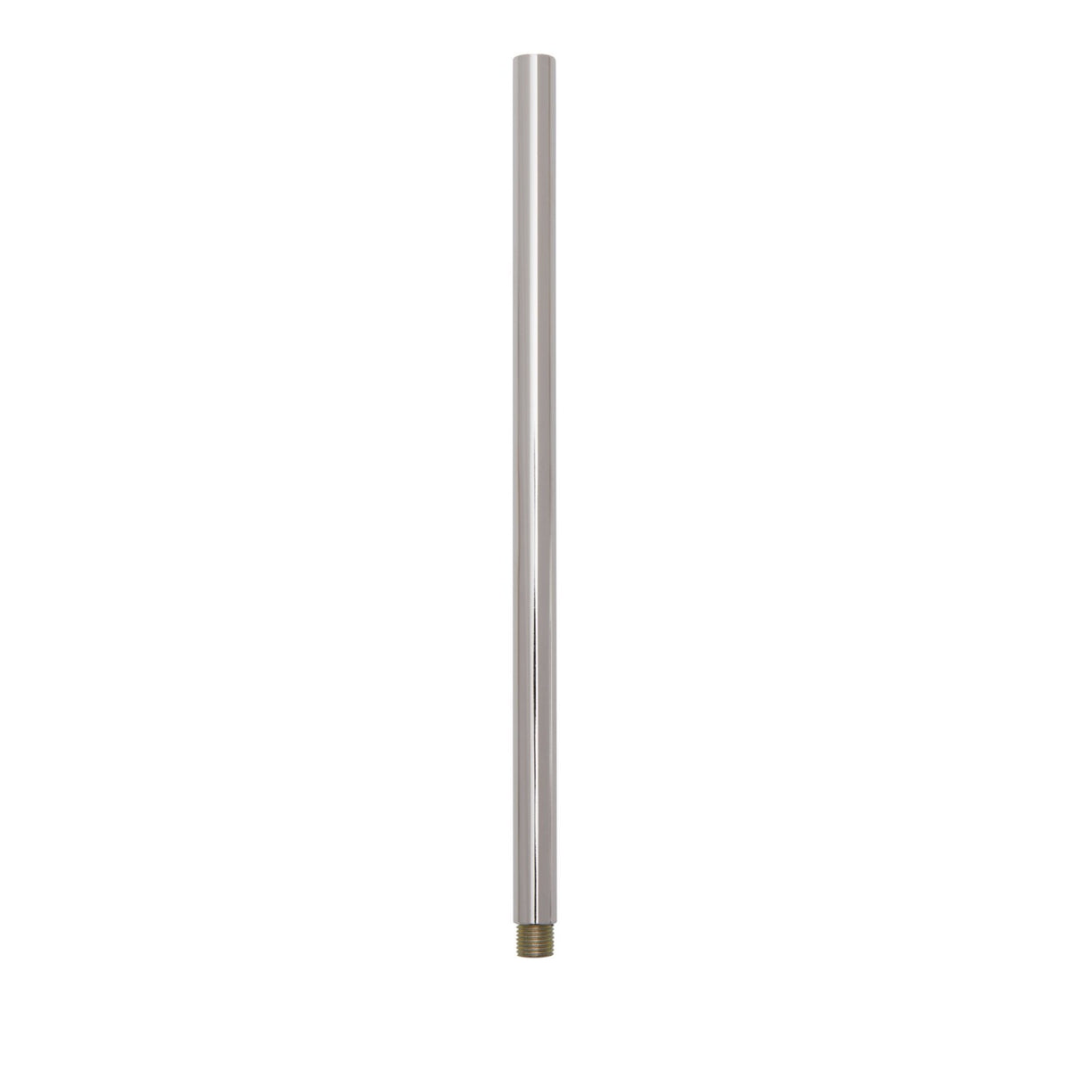 Chrome lamp stem with threaded end, 12 in.