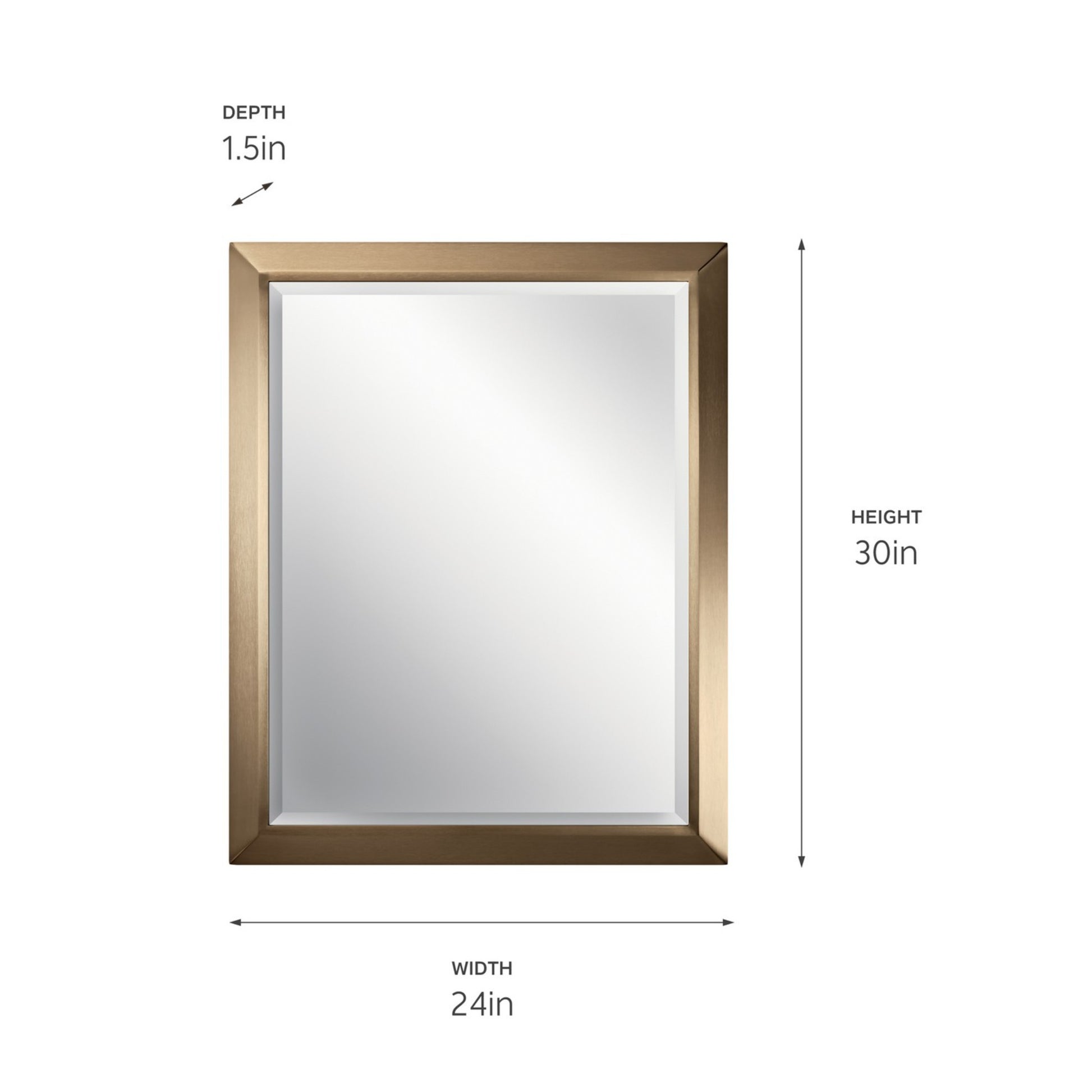 24" X 30" Rectangular Mirror, Champagne Bronze Finish - Bees Lighting
