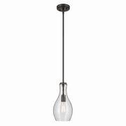 Everly 7" Pendant, Olde Bronze Finish, Clear Seeded Glass - Bees Lighting