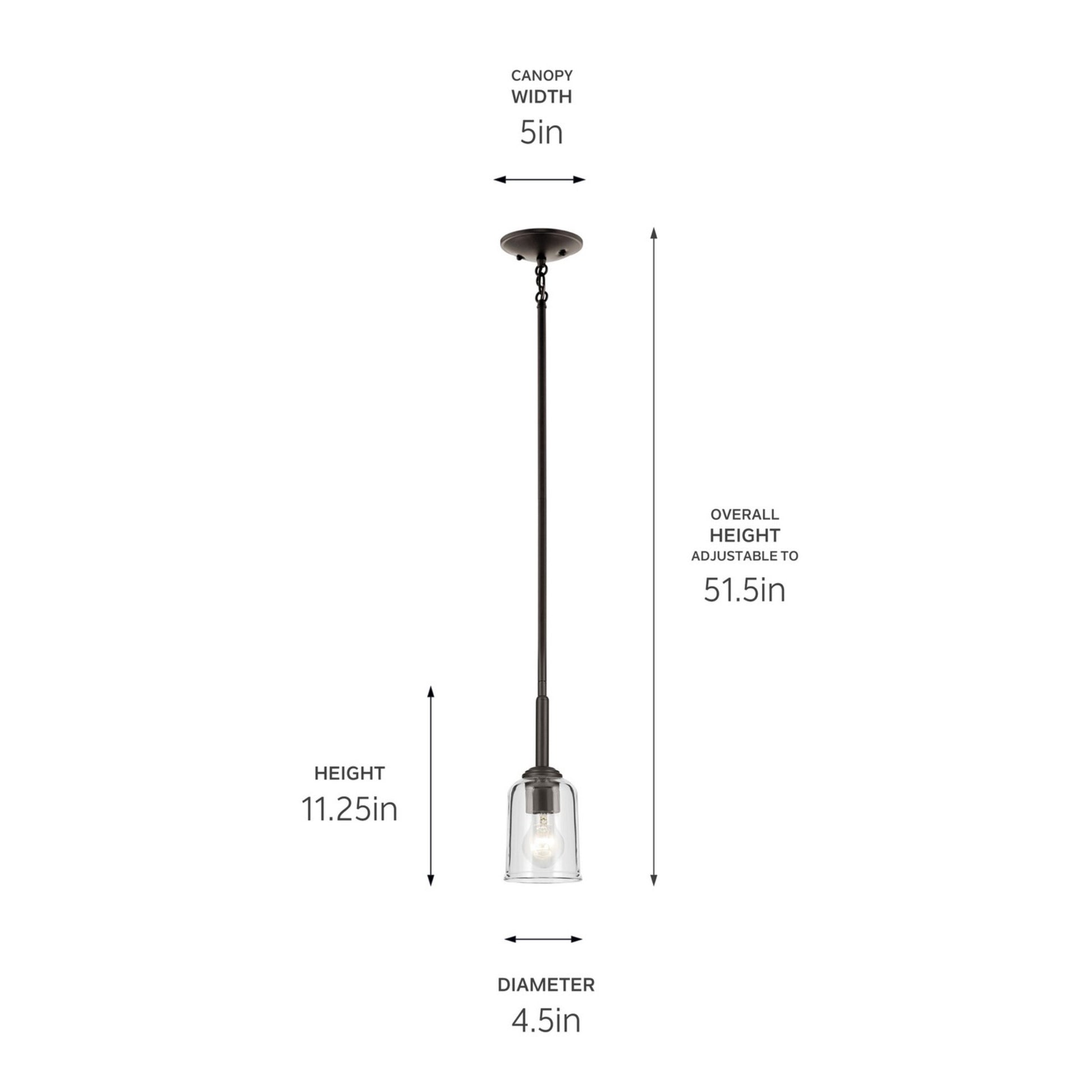 Shailene 5" Mini Pendant, Olde Bronze Finish, Clear Glass - Bees Lighting