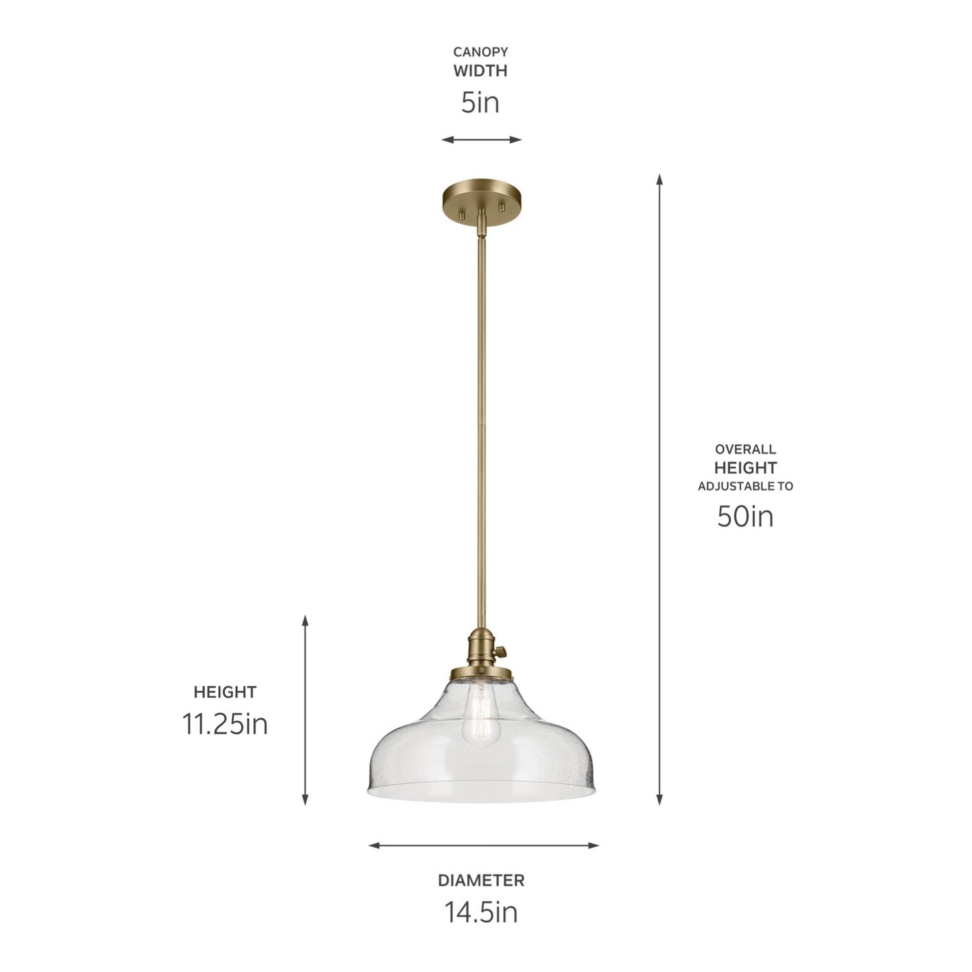 Avery 15" Bell Pendant, Natural Brass Finish - Bees Lighting