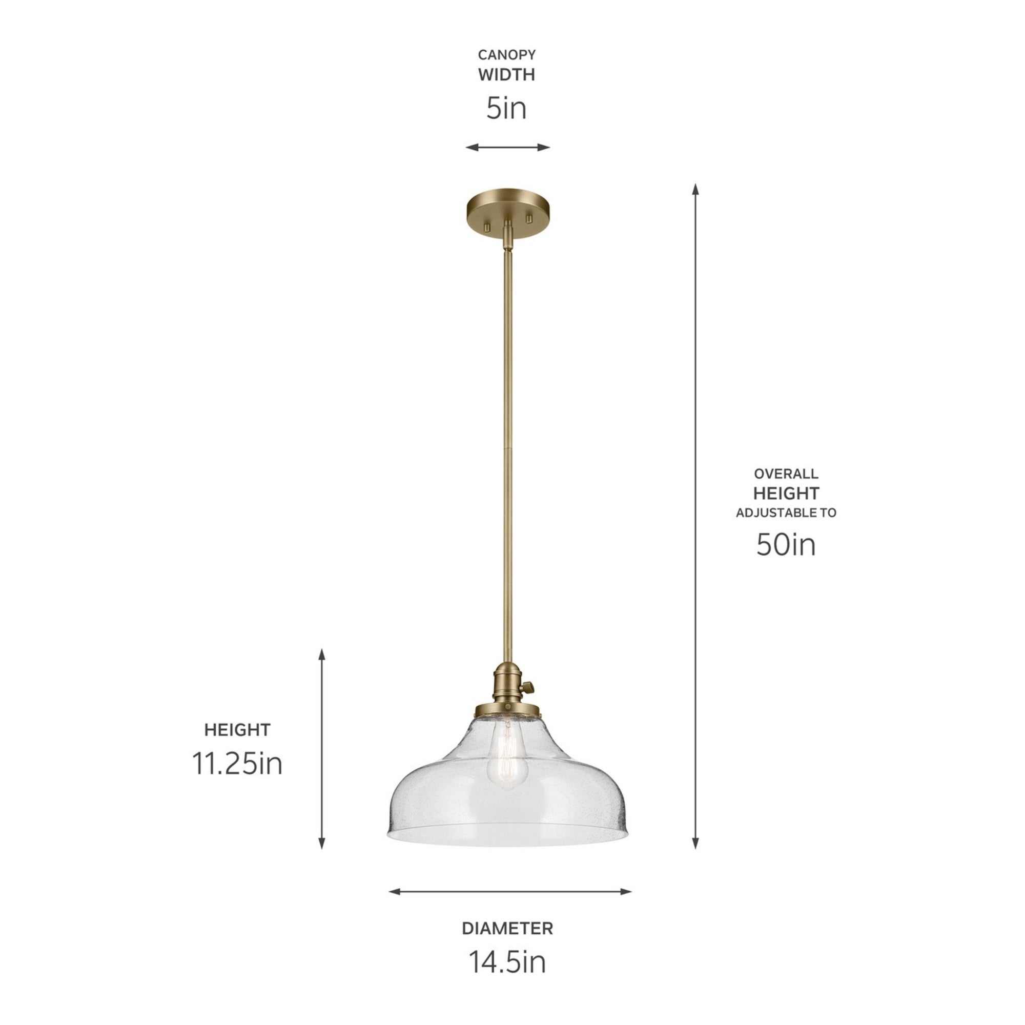 Avery 15" Bell Pendant, Natural Brass Finish - Bees Lighting