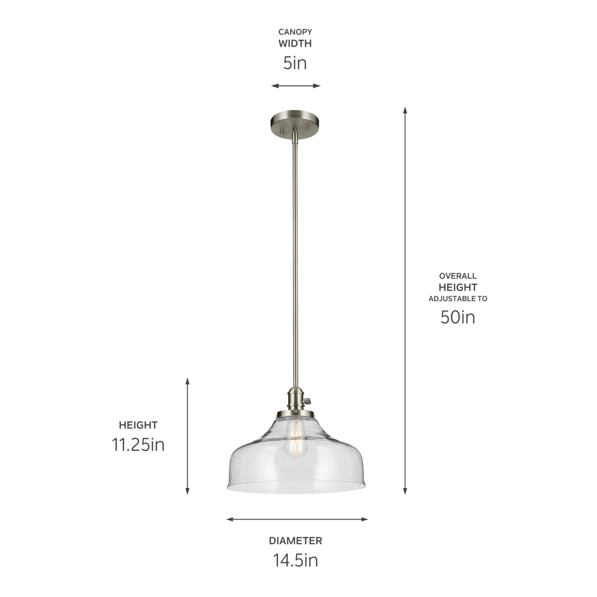 Avery 15" Bell Pendant, Brushed Nickel Finish - Bees Lighting