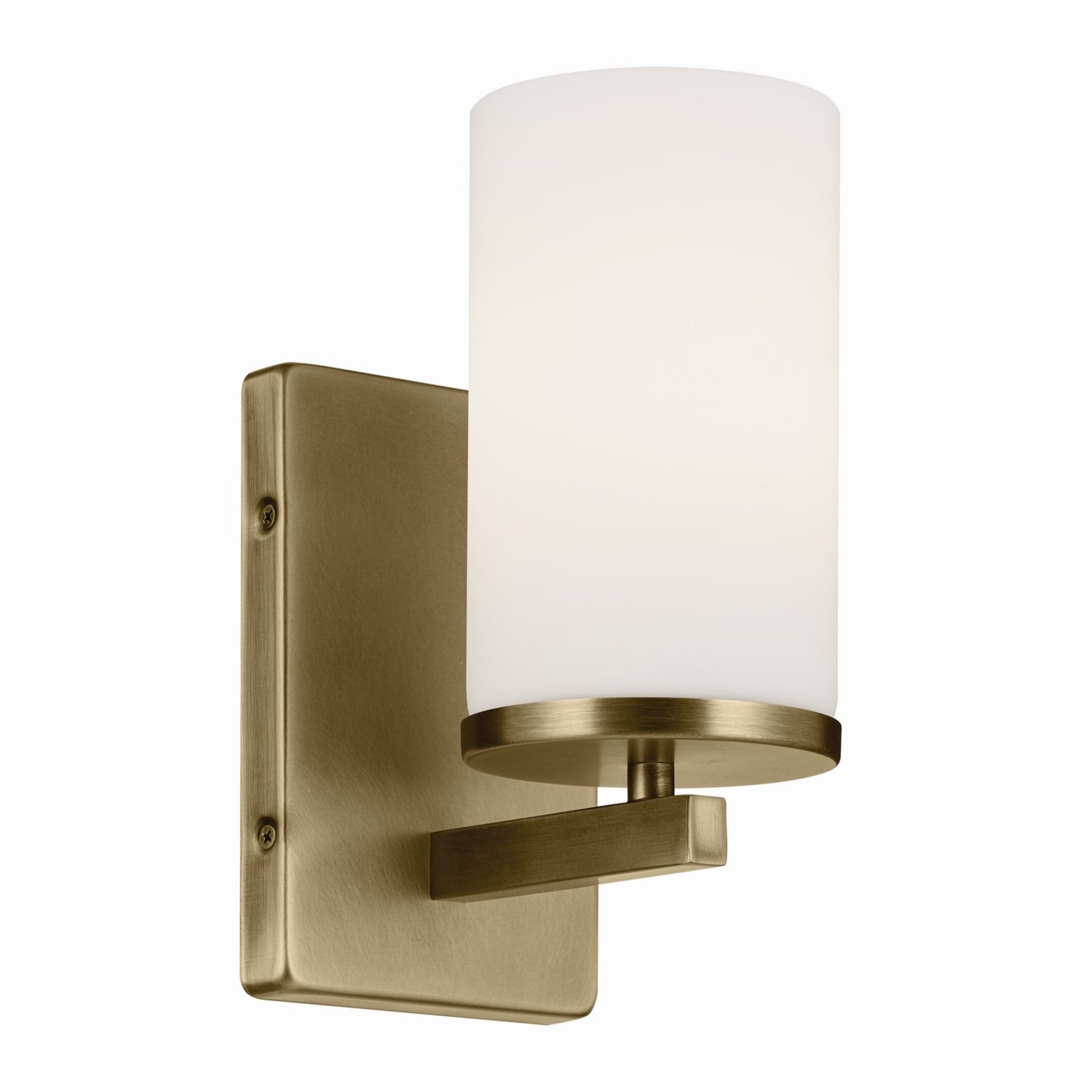 Crosby 5" Wall Sconce, Natural Brass Finish, Opal Glass - Bees Lighting