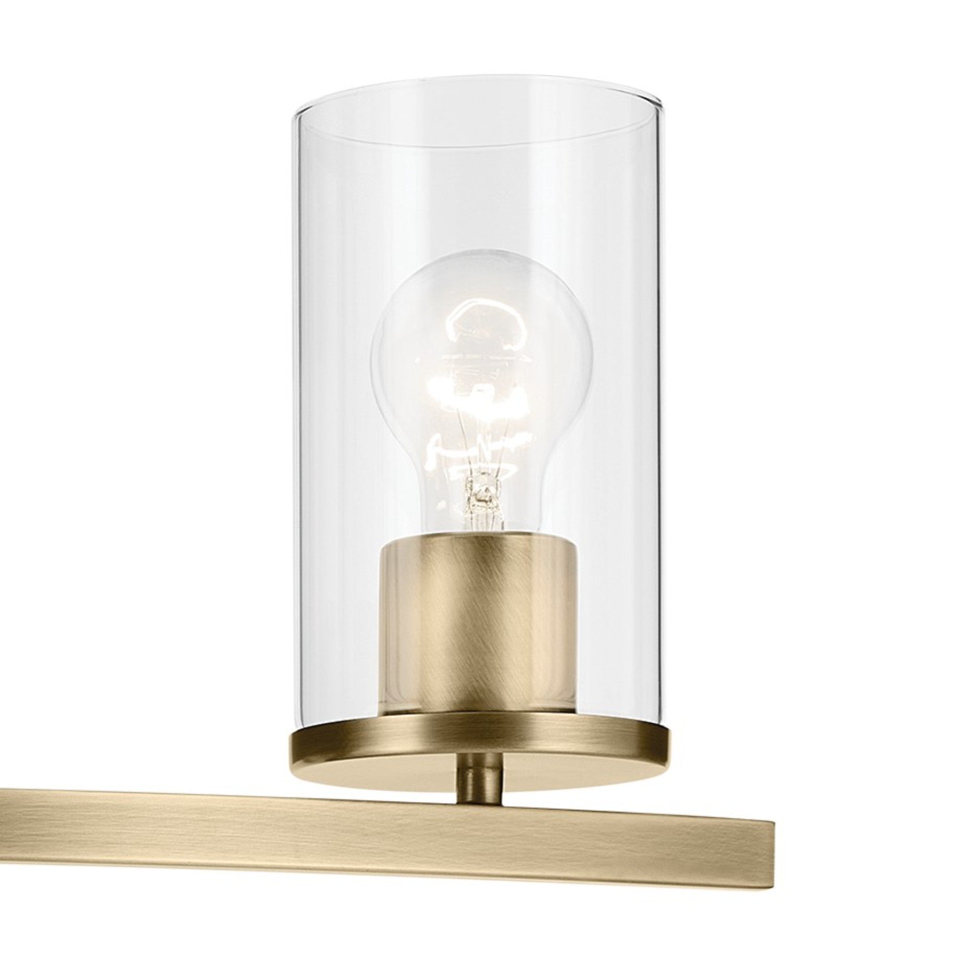 Crosby 15" 2-Light Bath Vanity Light, Natural Brass Finish, Clear Glass - Bees Lighting