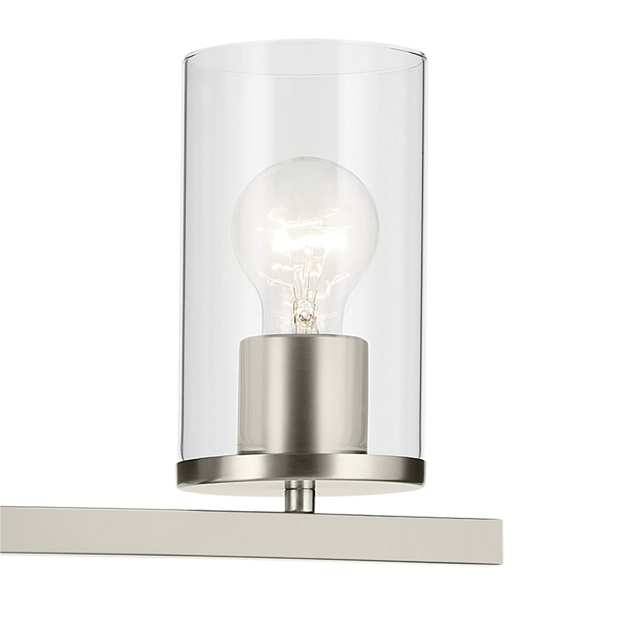 Crosby 15" 2-Light Bath Vanity Light, Brushed Nickel Finish, Clear Glass - Bees Lighting