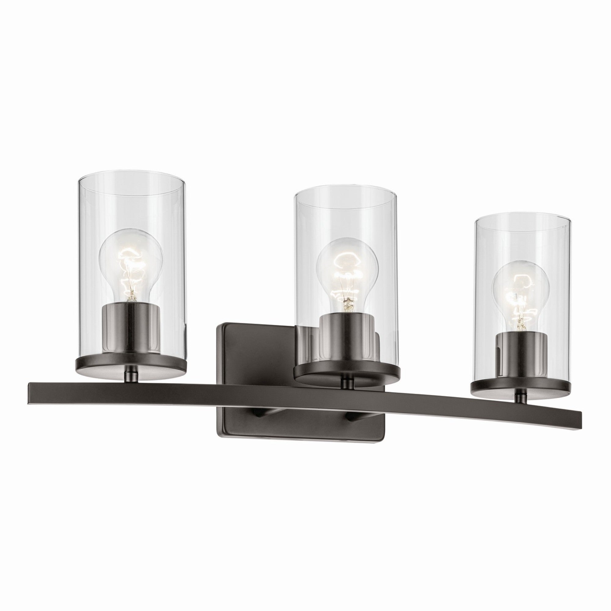 Crosby 23" 3-Light Bath Vanity Light, Olde Bronze Finish, Clear Glass - Bees Lighting