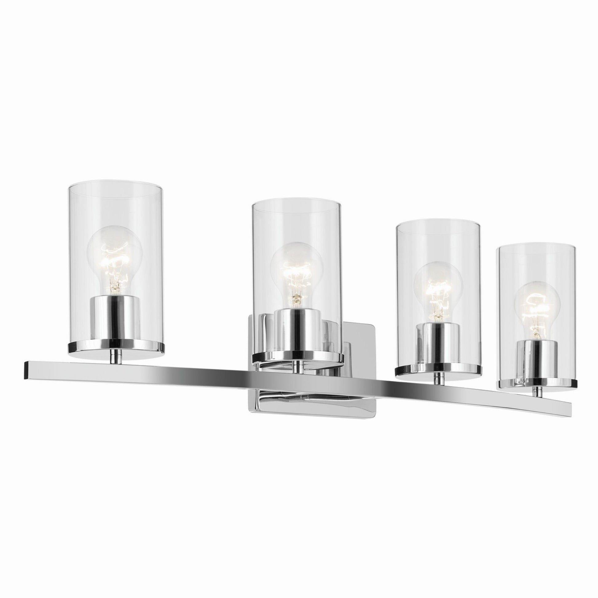 Crosby 31" 4-Light Bath Vanity Light, Chrome Finish, Clear Glass - Bees Lighting