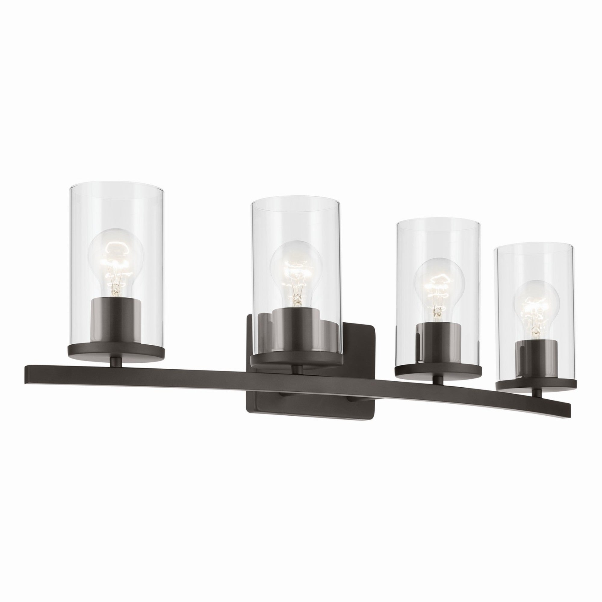 Crosby 31" 4-Light Bath Vanity Light, Olde Bronze Finish, Clear Glass - Bees Lighting