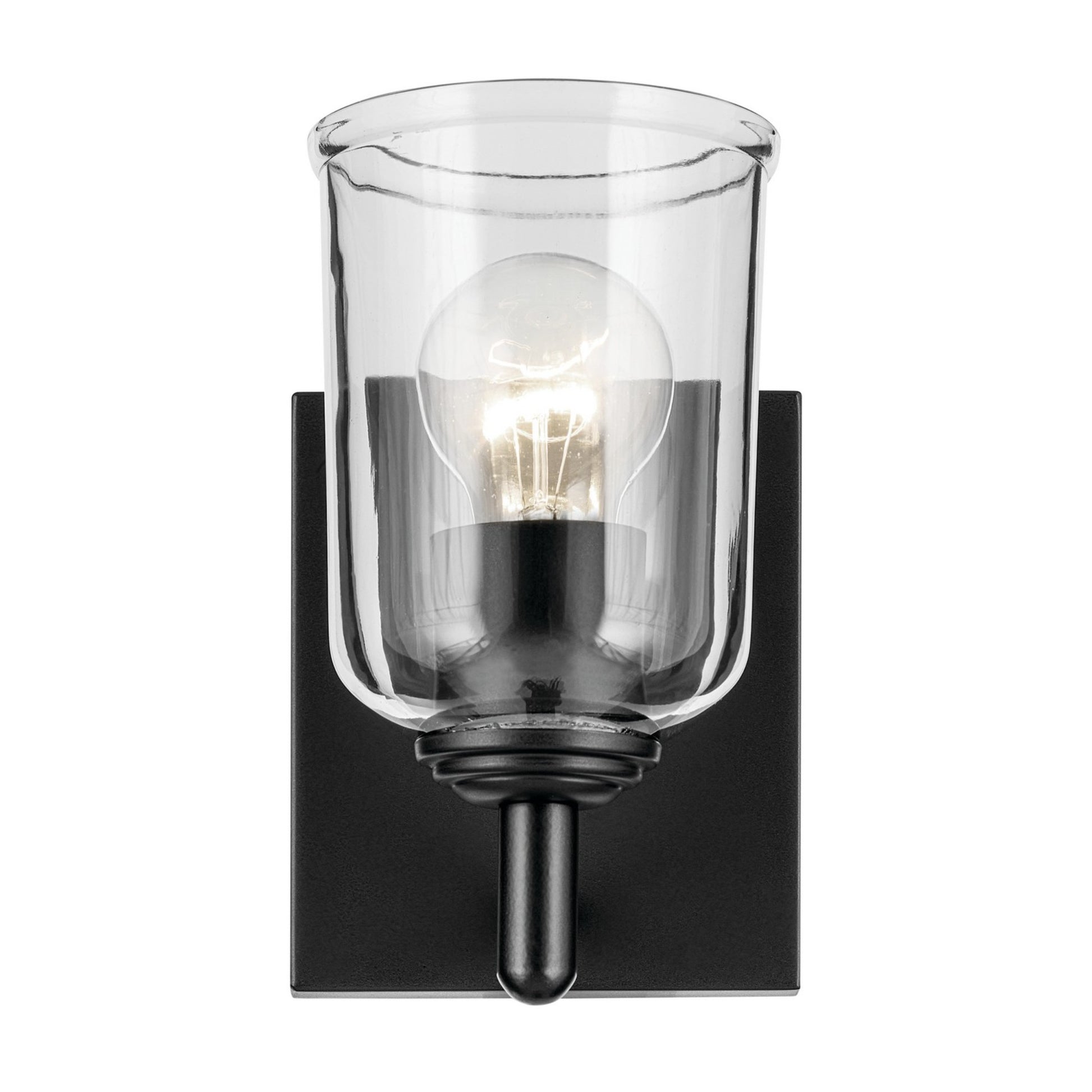 Shailene 5" Wall Sconce, Black Finish, Clear Glass - Bees Lighting