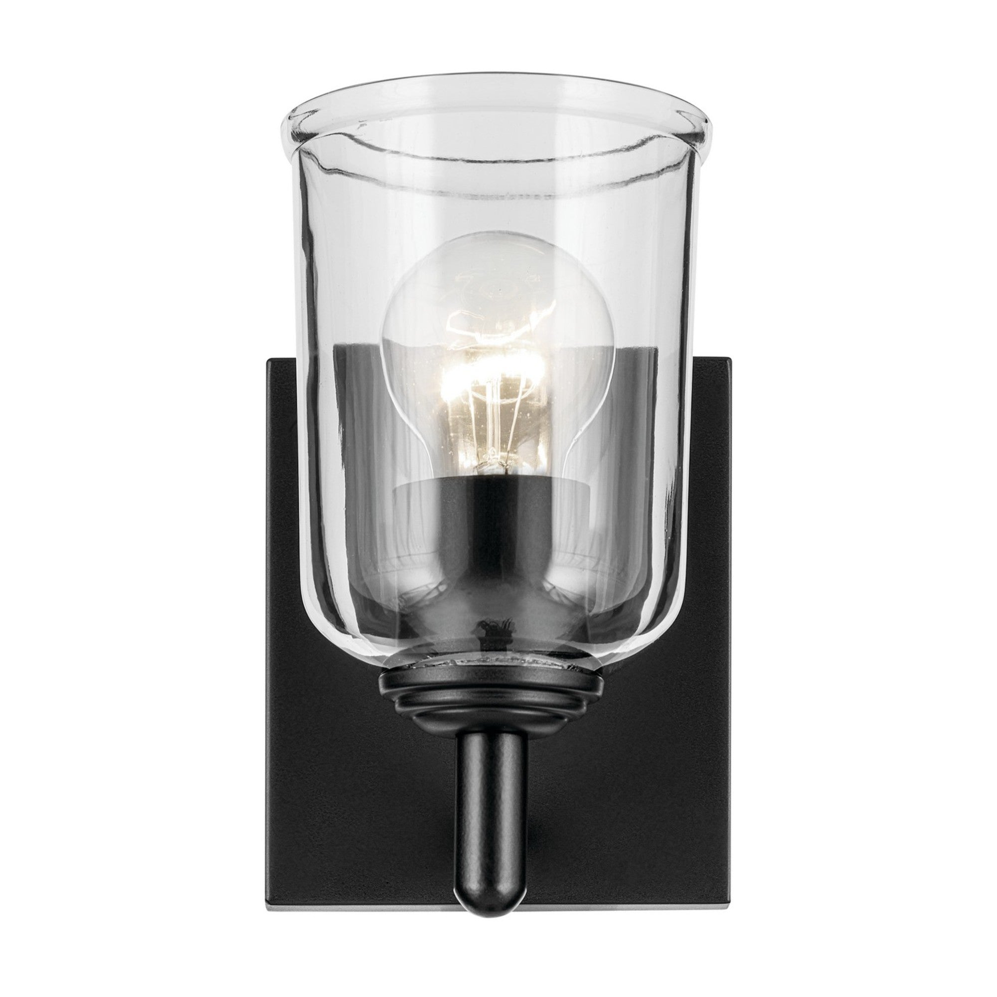 Shailene 5" Wall Sconce, Black Finish, Clear Glass - Bees Lighting