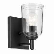 Shailene 5" Wall Sconce, Black Finish, Clear Glass - Bees Lighting