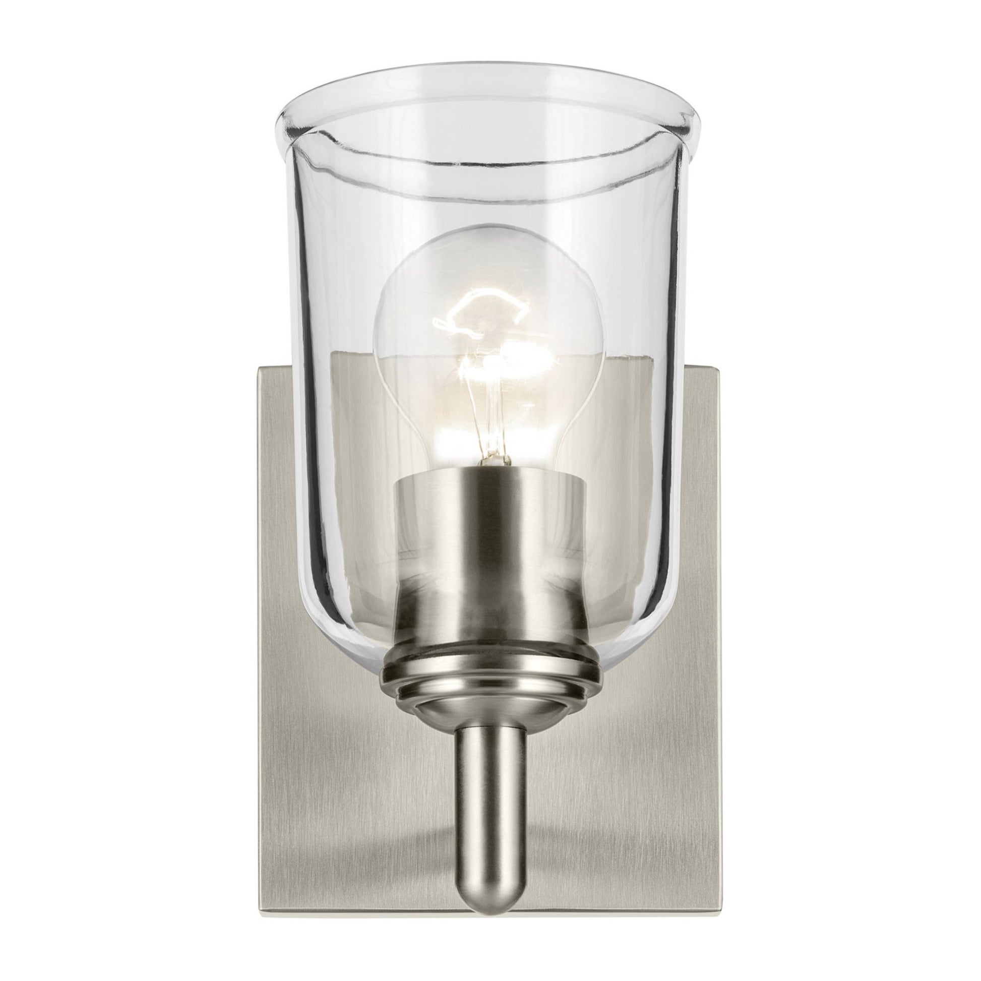 Shailene 5" Wall Sconce, Brushed Nickel Finish, Clear Glass - Bees Lighting