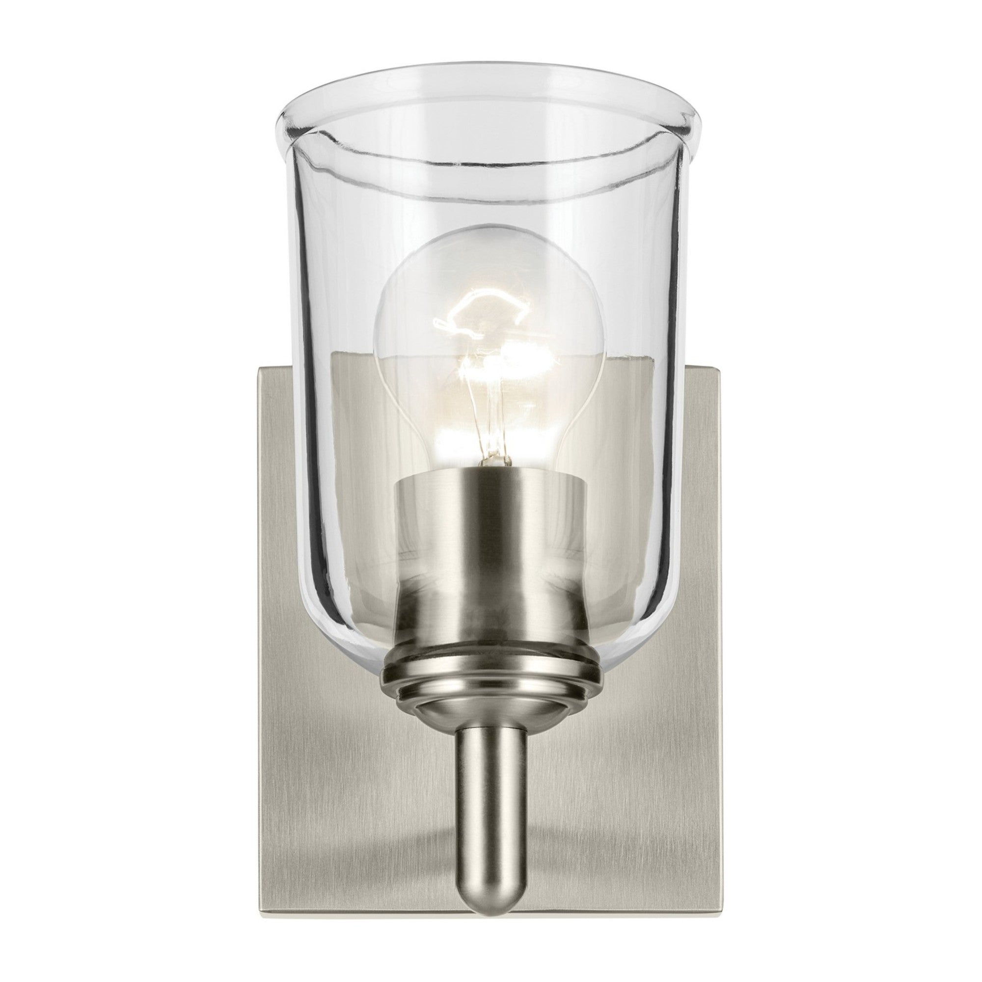 Shailene 5" Wall Sconce, Brushed Nickel Finish, Clear Glass - Bees Lighting