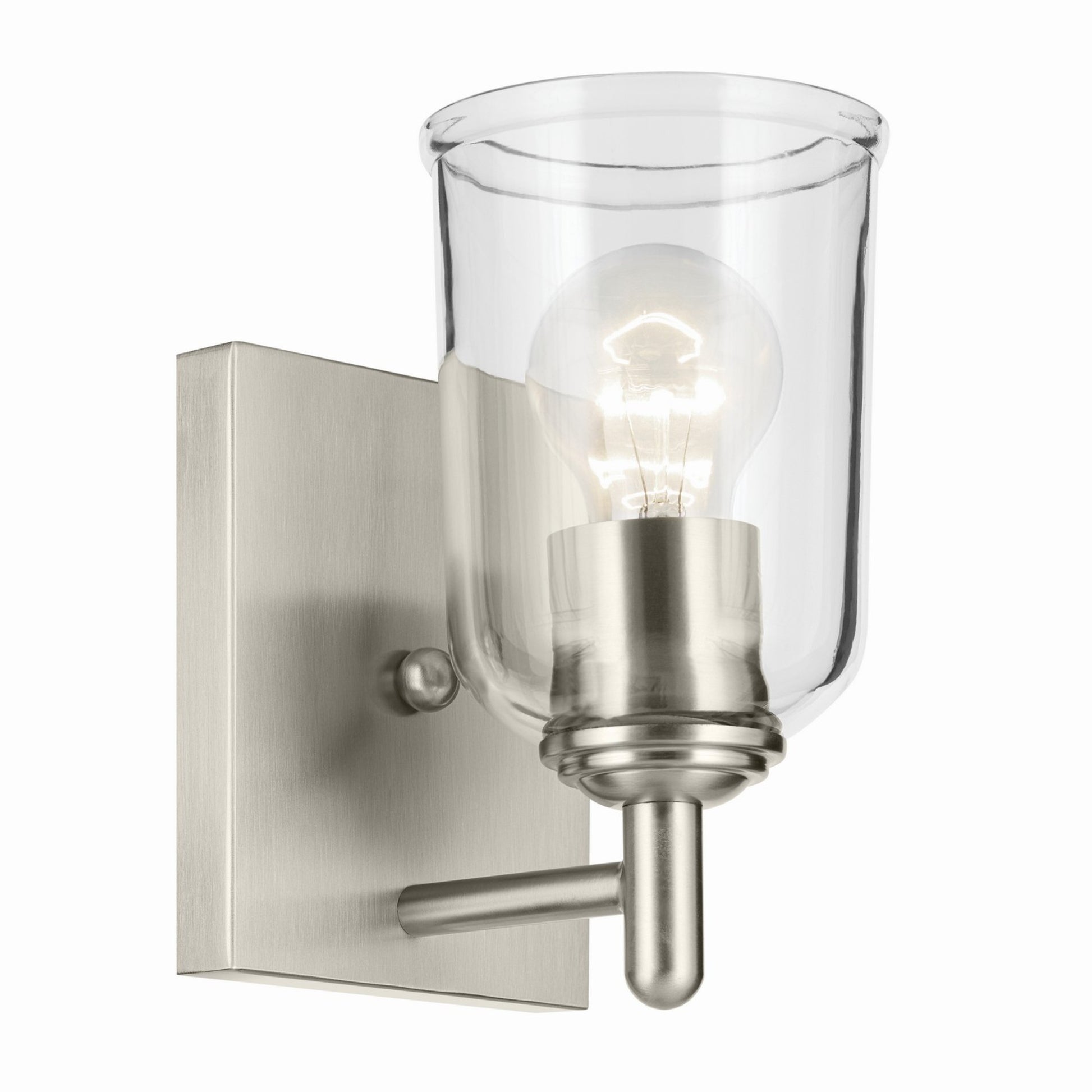 Shailene 5" Wall Sconce, Brushed Nickel Finish, Clear Glass - Bees Lighting