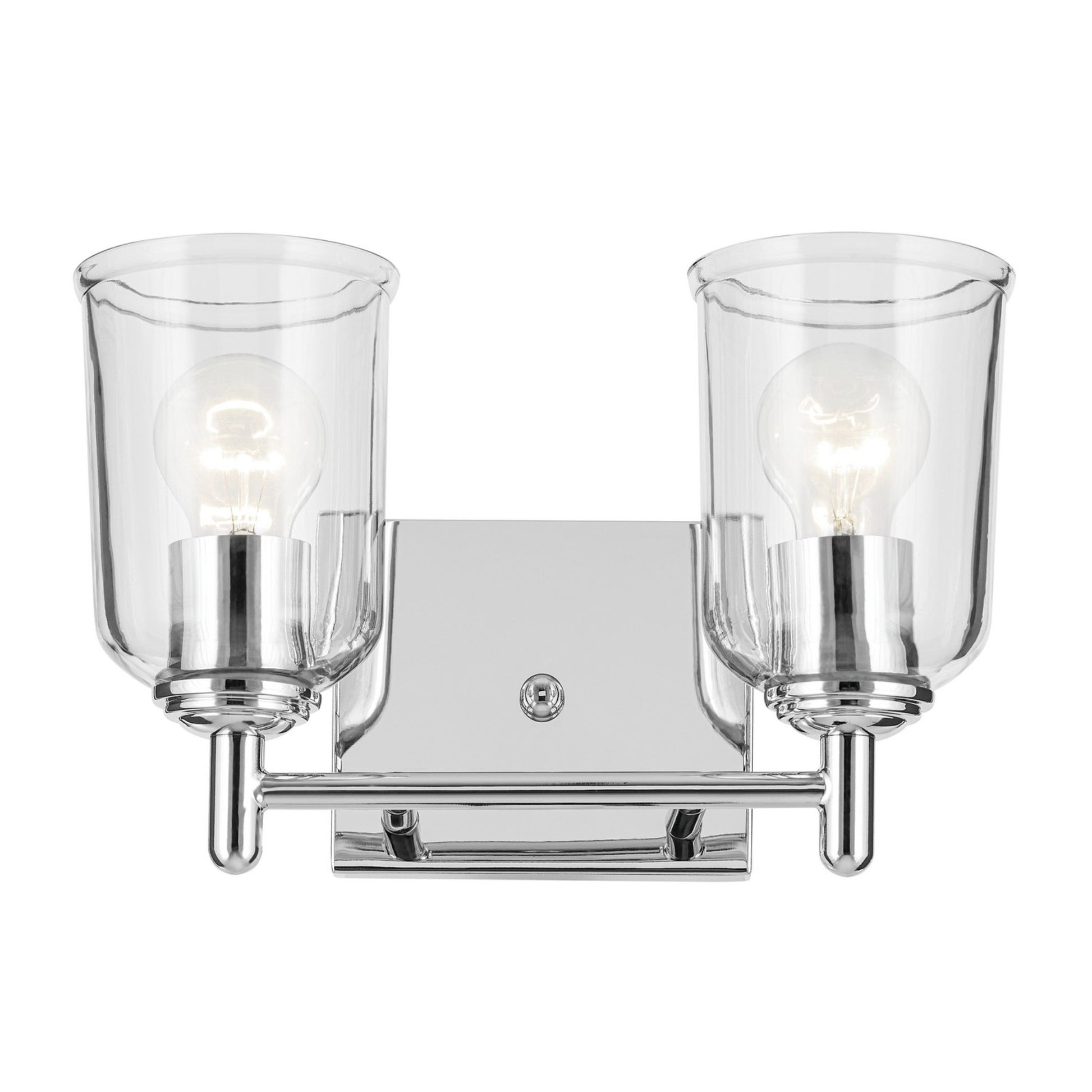 Shailene 13" 2-Light Bath Vanity Light, Chrome Finish, Clear Glass - Bees Lighting