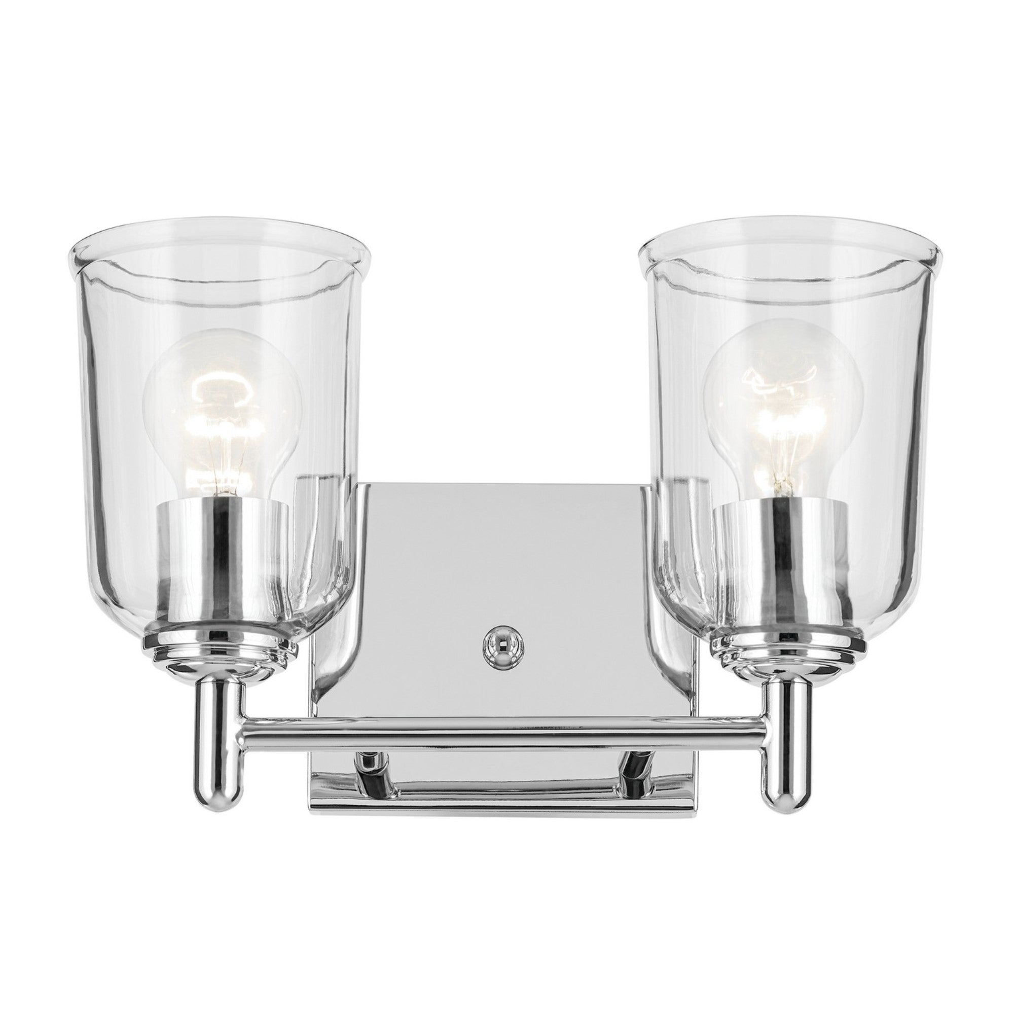 Shailene 13" 2-Light Bath Vanity Light, Chrome Finish, Clear Glass - Bees Lighting