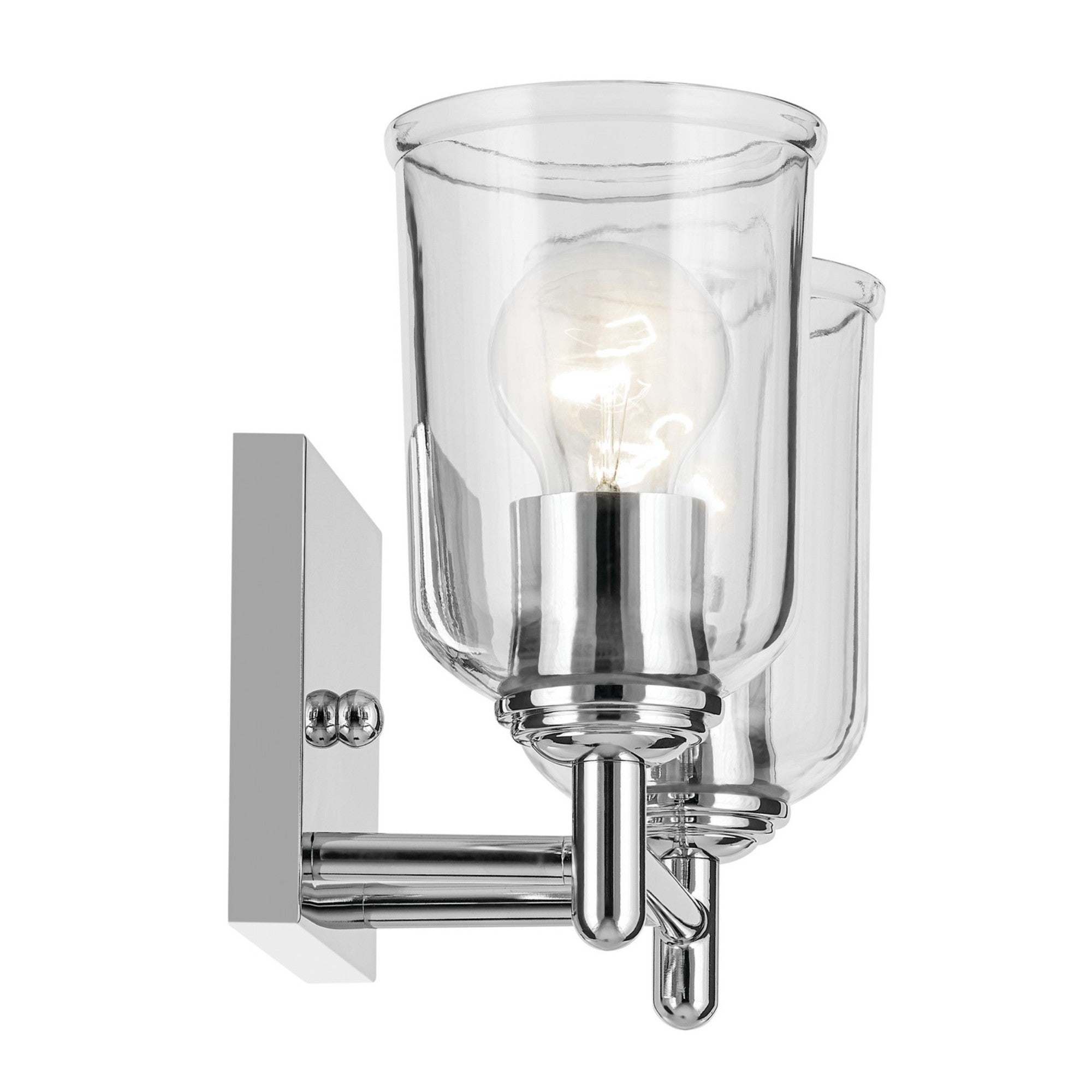 Shailene 13" 2-Light Bath Vanity Light, Chrome Finish, Clear Glass - Bees Lighting