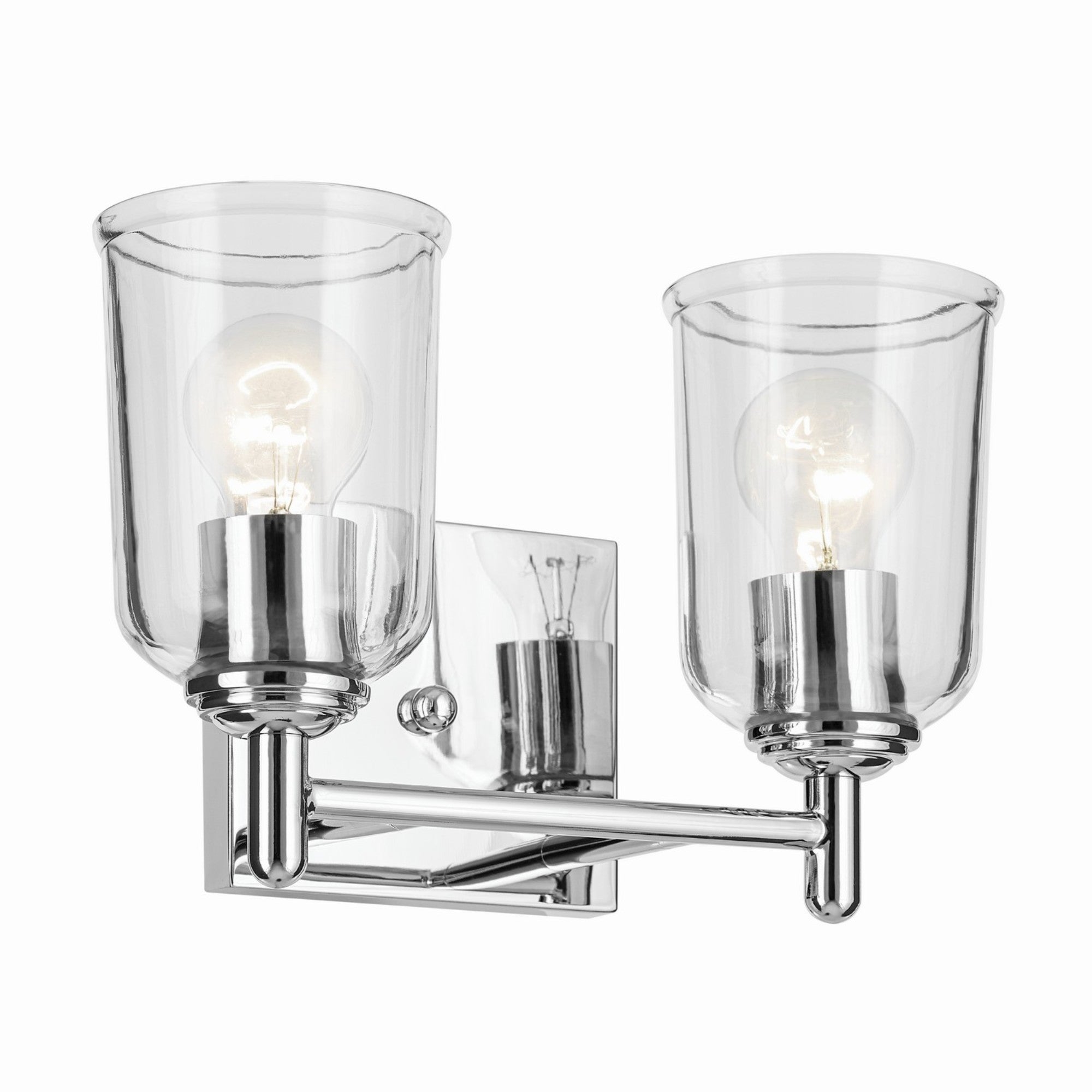 Shailene 13" 2-Light Bath Vanity Light, Chrome Finish, Clear Glass - Bees Lighting