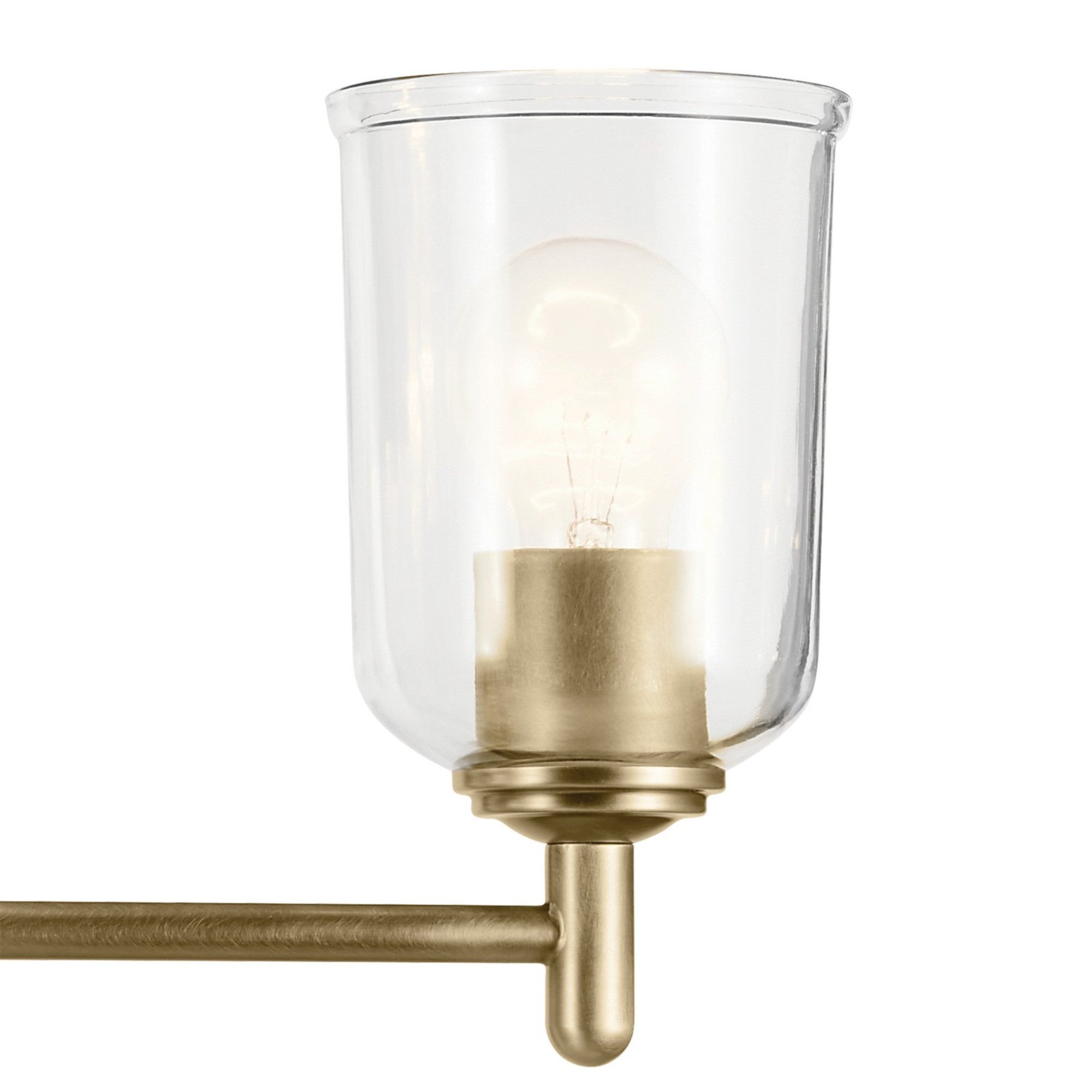 Shailene 13" 2-Light Bath Vanity Light, Natural Brass Finish, Clear Glass - Bees Lighting