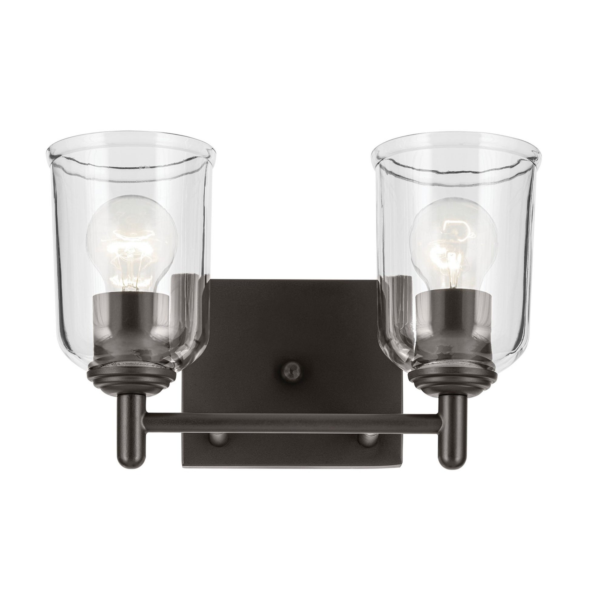 Shailene 13" 2-Light Bath Vanity Light, Olde Bronze Finish, Clear Glass - Bees Lighting