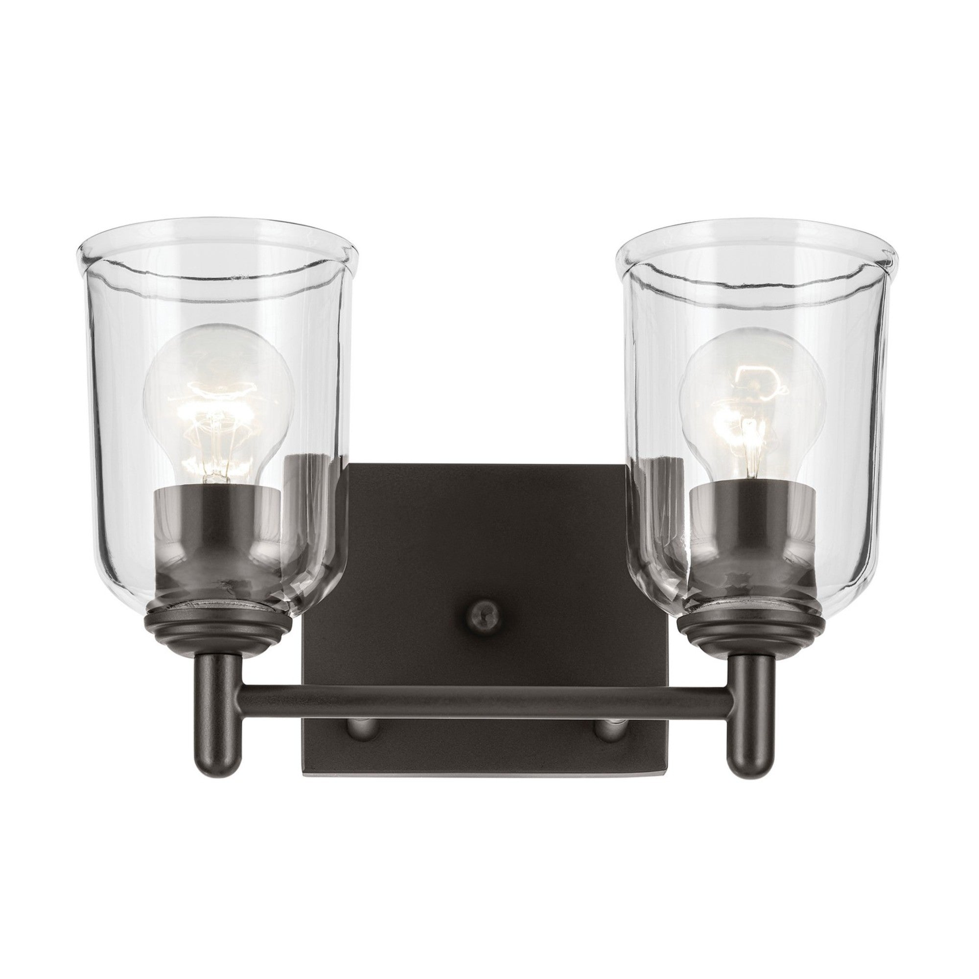 Shailene 13" 2-Light Bath Vanity Light, Olde Bronze Finish, Clear Glass - Bees Lighting