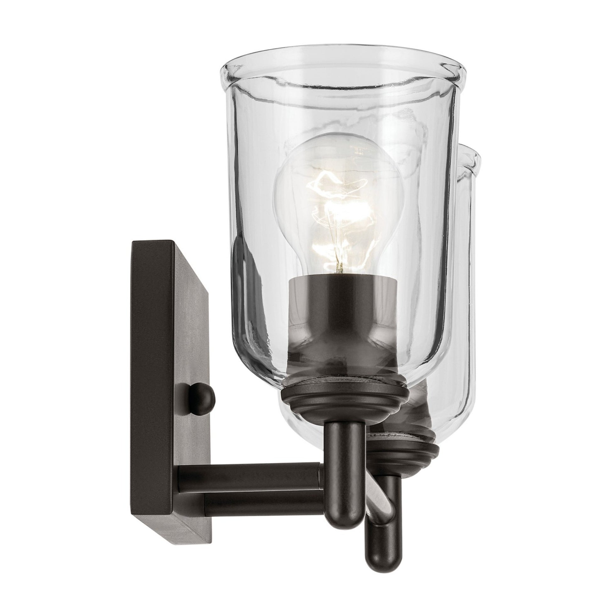 Shailene 13" 2-Light Bath Vanity Light, Olde Bronze Finish, Clear Glass - Bees Lighting