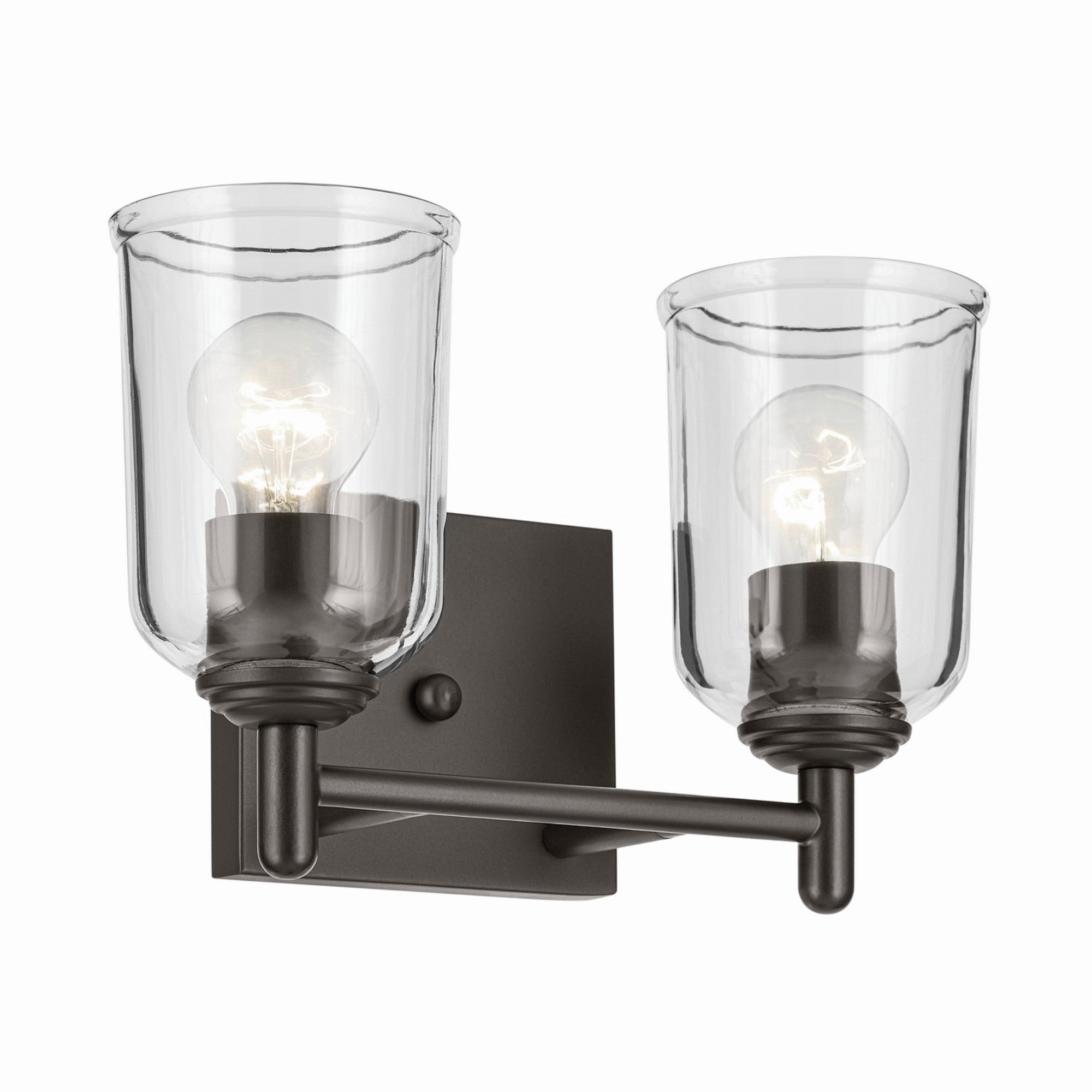 Shailene 13" 2-Light Bath Vanity Light, Olde Bronze Finish, Clear Glass - Bees Lighting