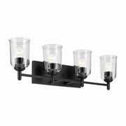 Shailene 30" 4-Light Bath Vanity Light, Black Finish, Clear Glass - Bees Lighting