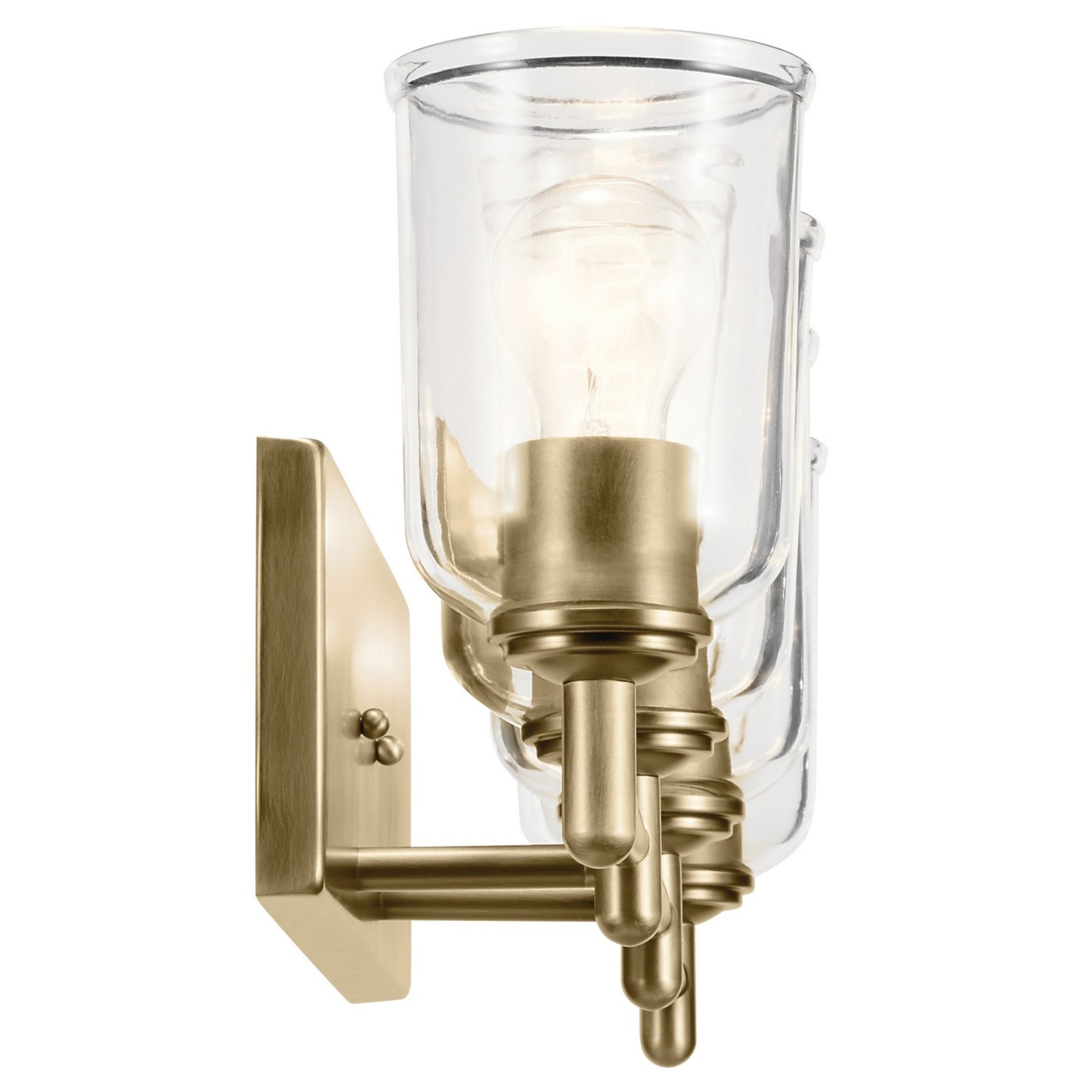 Shailene 30" 4-Light Bath Vanity Light, Natural Brass Finish, Clear Glass - Bees Lighting